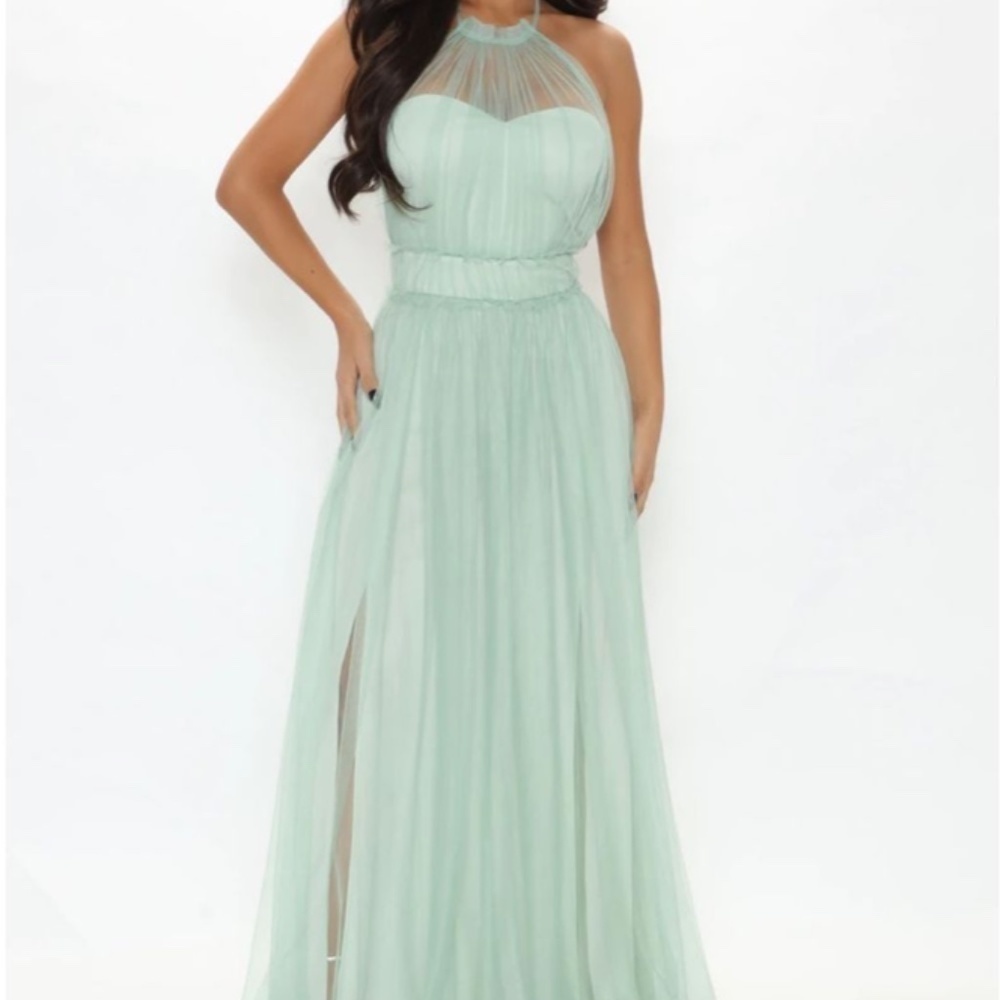 New with Tags - Fashion Nova Turquoise Maxi Dress - Picture 2 of 4